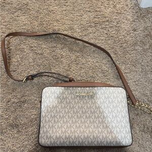 Michael Kors Tan and Cream Crossbody Bag